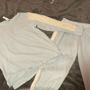 Women’s pajama set, light blue, size XS